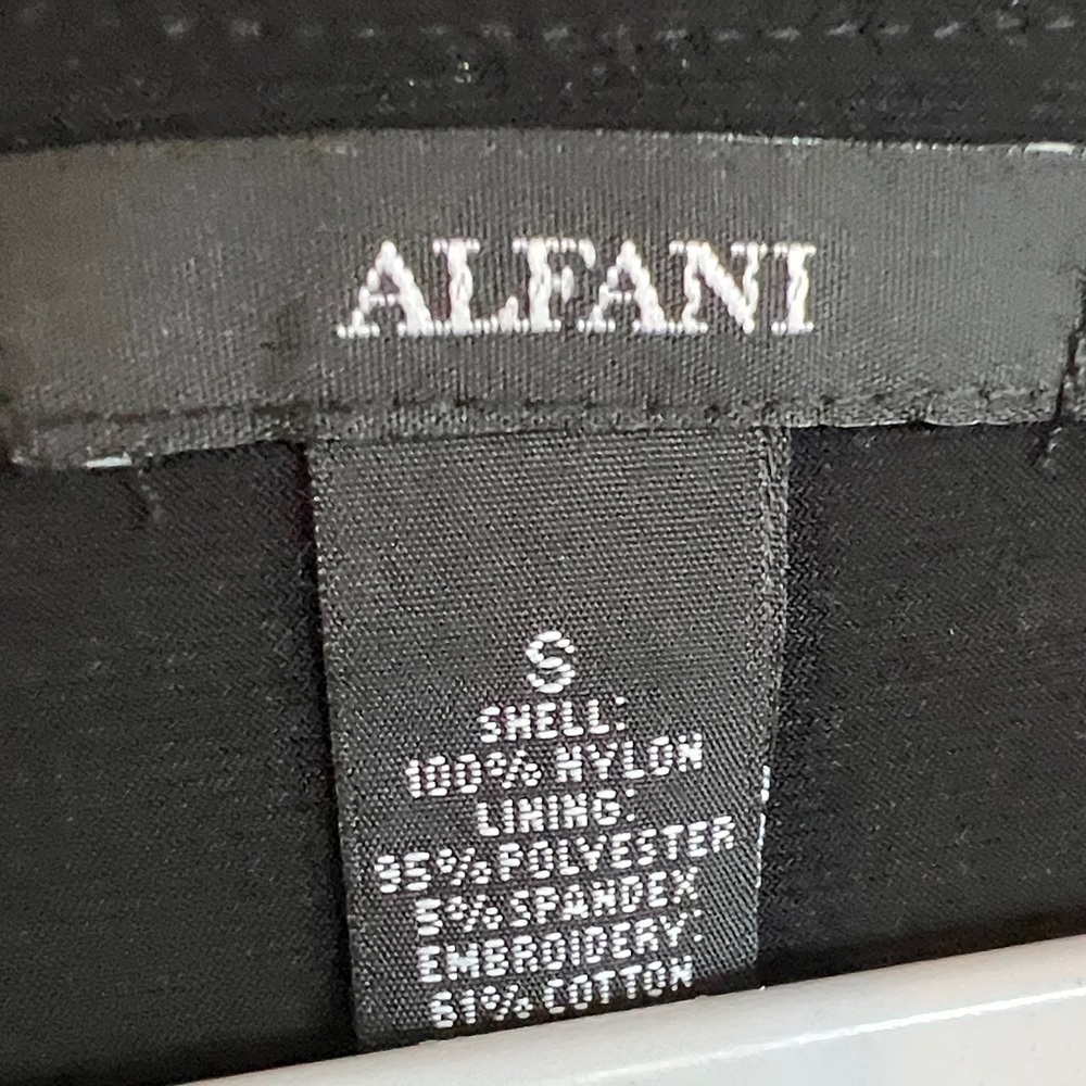 Alfani Black and White Sheer Blouse - Picture 2 of 4